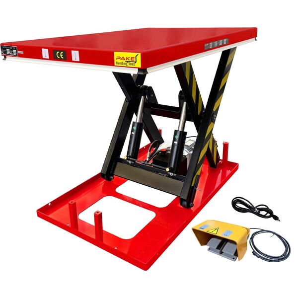 Pake Handling Tools Electric Hydraulic Scissor Lift Table With Foot Pedal, 4,400 lb. Capacity, 51'' x 33-1/2'' PAKHW2001F - main